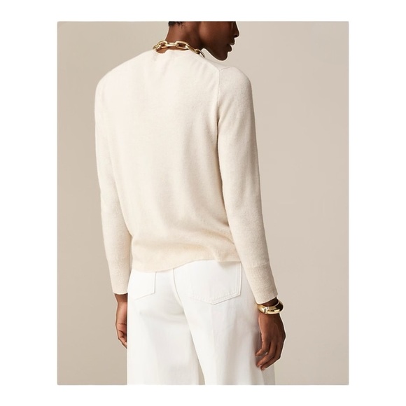 J. Crew Cashmere classic-fit crewneck sweater in Natural - Picture 4 of 7